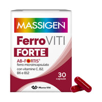Massigen Ferro Viti Forte | Integratore Ferro Vitamina C | 30 Capsule