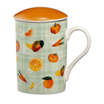 Neavita Infusiera Happy Fruits In New Bone China Con Filtro In Acciaio Verde 300ml