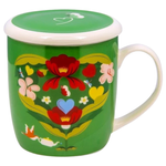 Neavita Infusiera Planteaing Love In Ceramica Con Filtro In Acciaio Verde 360ml