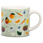 Neavita Mug Tazza Tisane Happy Fruits In Ceramica New Bone China Verde 400ml