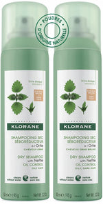 Klorane Shampoo A Secco Seboriduttore All'Ortica Per Capelli Grassi Confezione Doppia 2 X 150ml