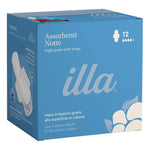 ILLA Care | Assorbenti Notte Con Superficie In Cotone | 12 Pezzi