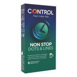 Control Non Stop Dots & Lines | Preservativi Ritardanti Rilievi Striature | 6 Profilattici