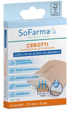 Sofarmapiù Cerotti Cicatrazzanti Con 0,2% Acido Ialuronico 7,5 Cm X 5 Cm 6 Pezzi