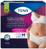 Tena Silhouette Blanc Plus M Vita Bassa – Mutandine Assorbenti Bianche Per Perdite Urinarie Moderate 12 Pezzi