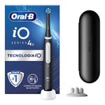 Oral-B iO Serie 4 Spazzolino Elettrico Nero + Travel Case + Porta Refill