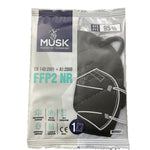 Musk Mascherina FFP2 Black | Dispositivo Protezione Vie Respiratorie | 1 Pezzo