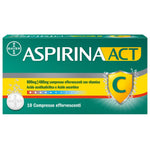 Aspirina Act | Farmaco Acido Acetilsalicilico e Vitamina C | 10 Compresse Effervescenti 800+480mg