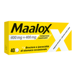 Maalox | Farmaco Antiacido | 40 Compresse Masticabili 400mg+400mg