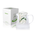 Himalaya Teiera Mughetto | Vetro Borosilicato Pyrex e Porcellana con Infusore | 750 ml