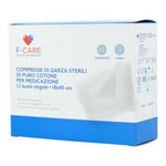 Garza F Care Cotone 18x40 | Compresse Sterili | 12 Pezzi