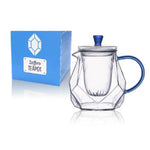 Himalaya Teiera Zaffiro | Vetro Borosilicato Pyrex Resistente Calore con Infusore | 600 ml