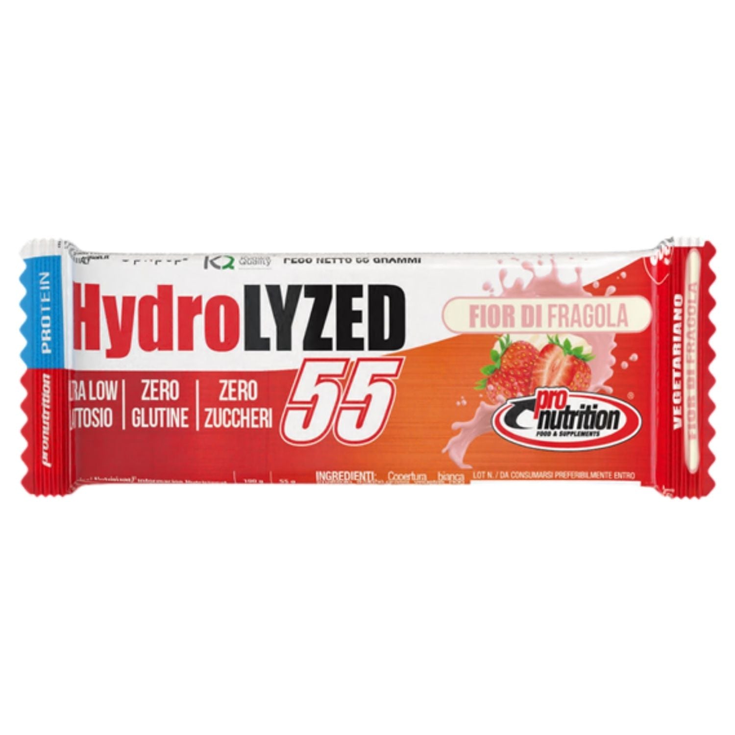 ProNutrition Hydrolized Bar 50% Fior di Fragola | Barretta Proteica Idrolizzata Zero Zuccheri | 55 g
