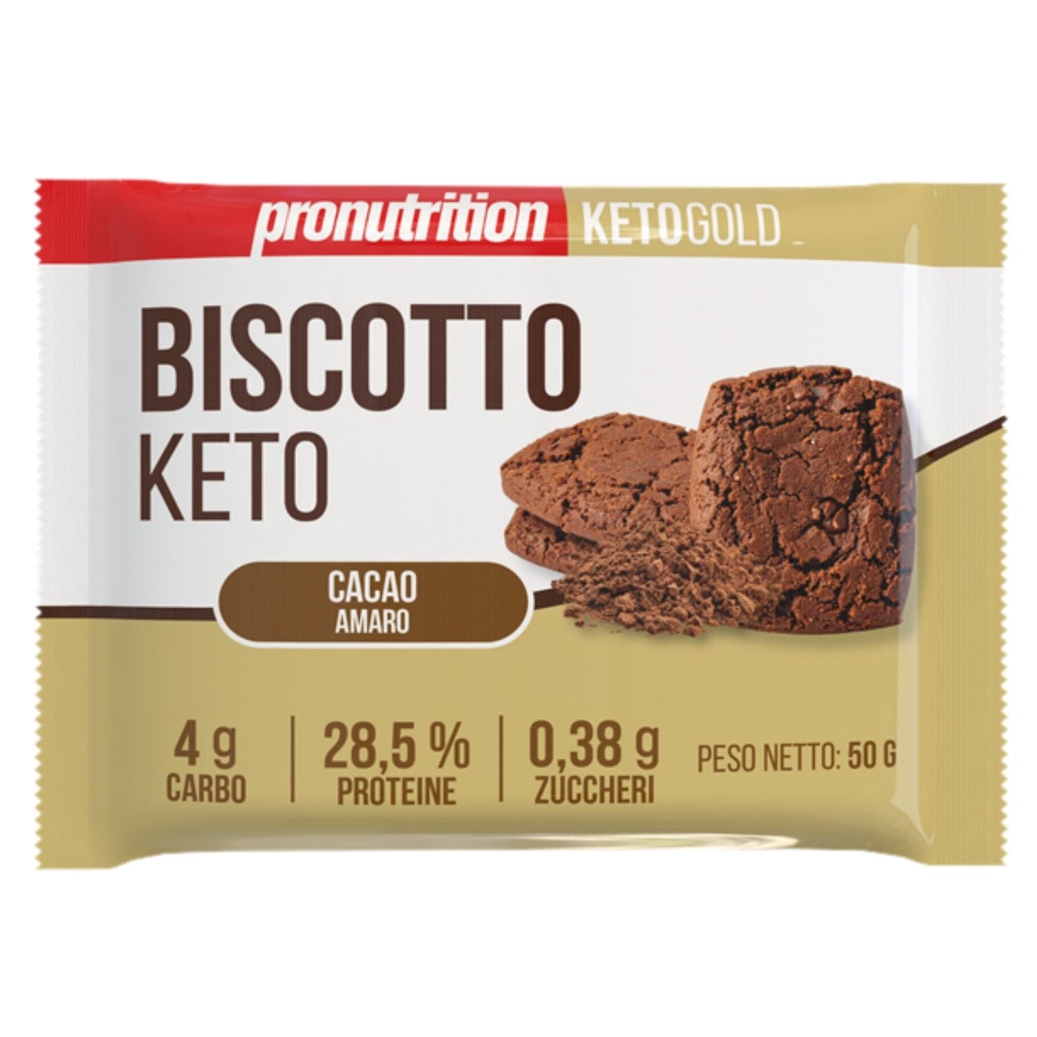 ProNutrition Biscotto Keto NoCarbo Cacao Amaro | Biscotti Proteici Chetogenici | 50 g