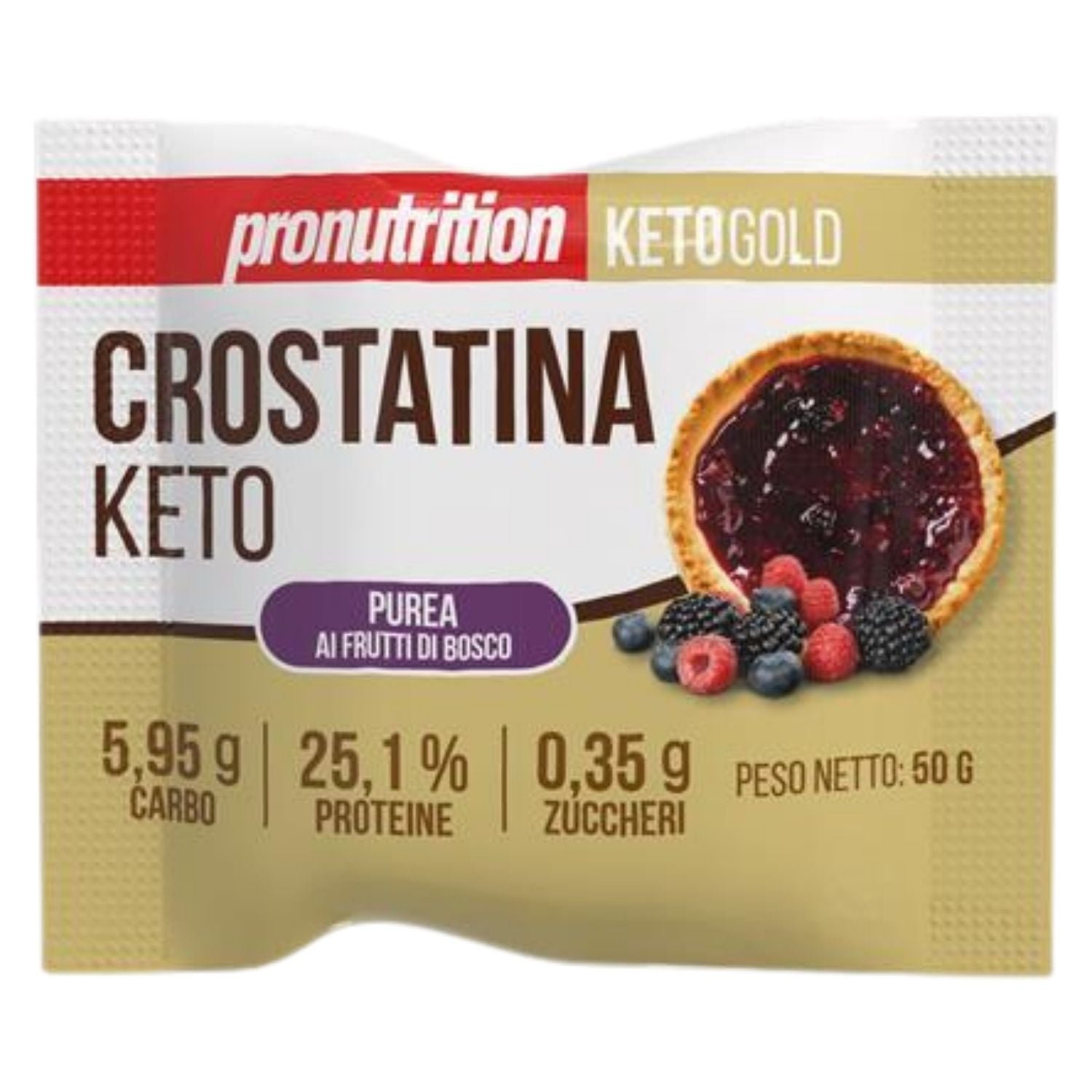 ProNutrition Crostatina Keto Purea ai Frutti di Bosco | Snack Proteico Chetogenico | 50 g
