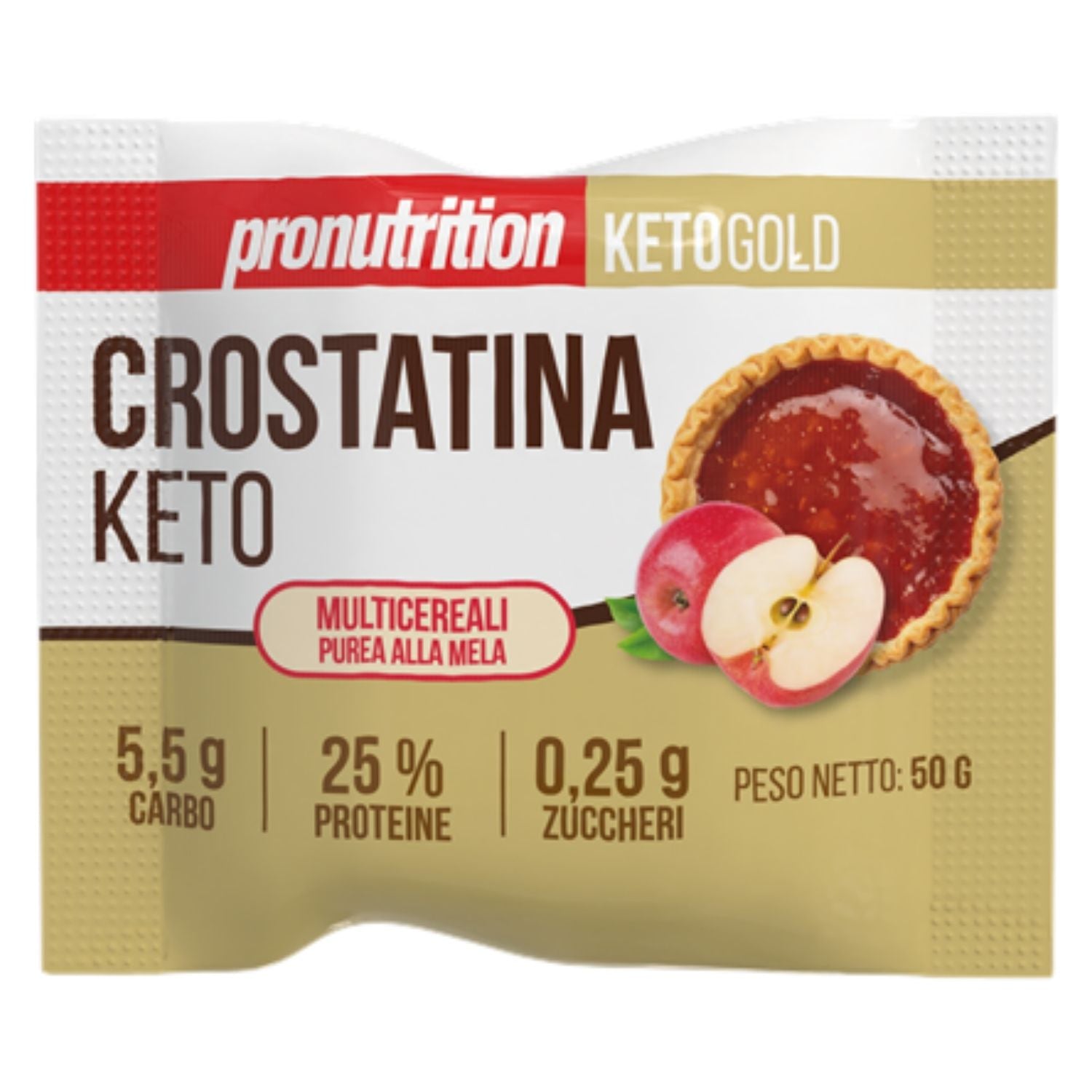 ProNutrition Crostatina Keto Multicereali Purea alla Mela | Snack Proteico Chetogenico | 50 g