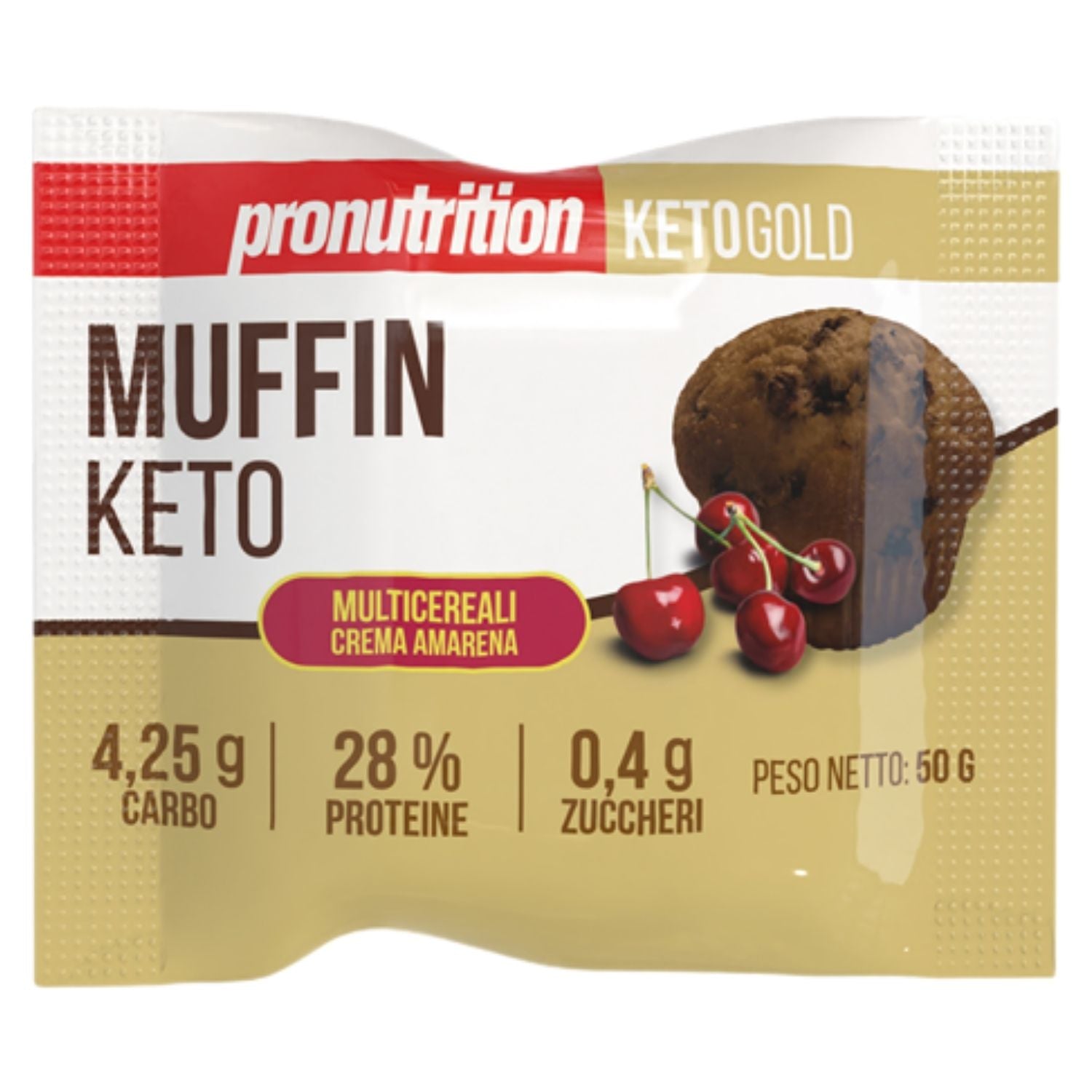 ProNutrition Muffin Keto Multicereali Crema Amarena | Snack Proteico Chetogenico | 50 g