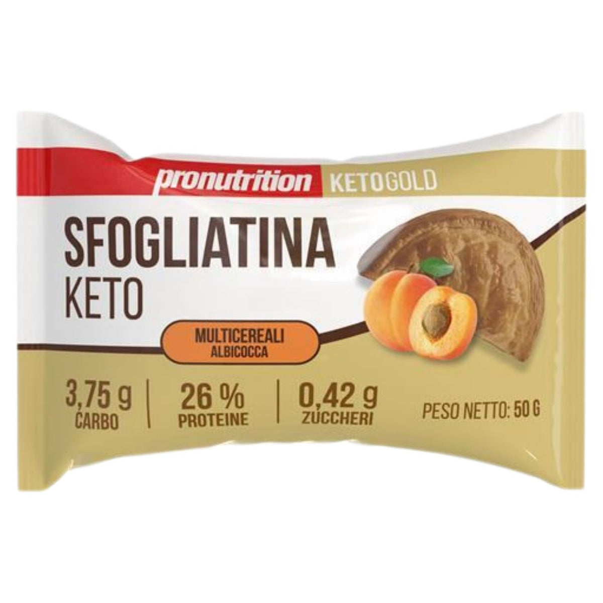ProNutrition Sfogliatina Keto Multicereali Albicocca | Snack Proteico Chetogenico | 50 g  