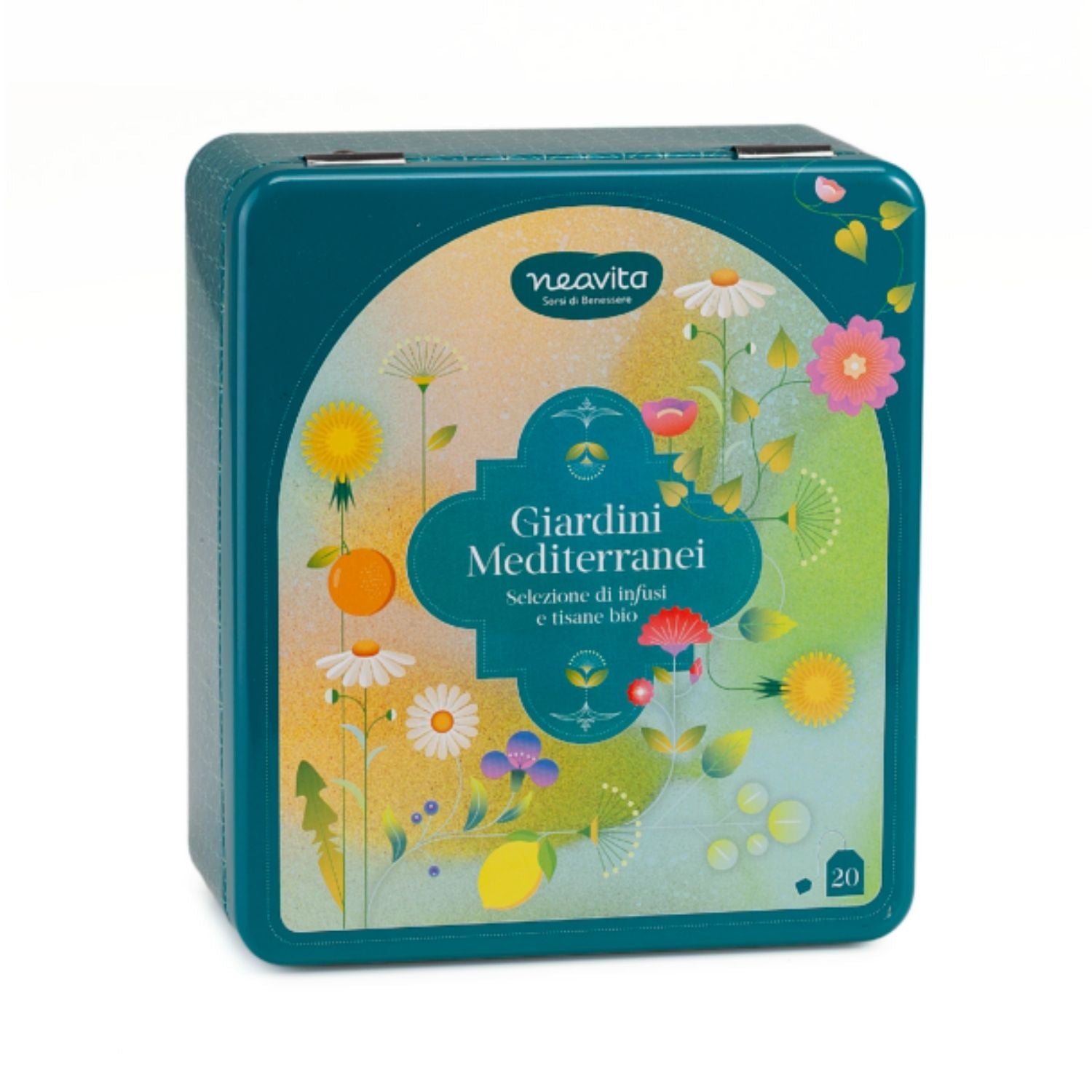 Neavita Cofanetto Latta Giardini Mediterranei | Tisane Bio | 20 Filtri