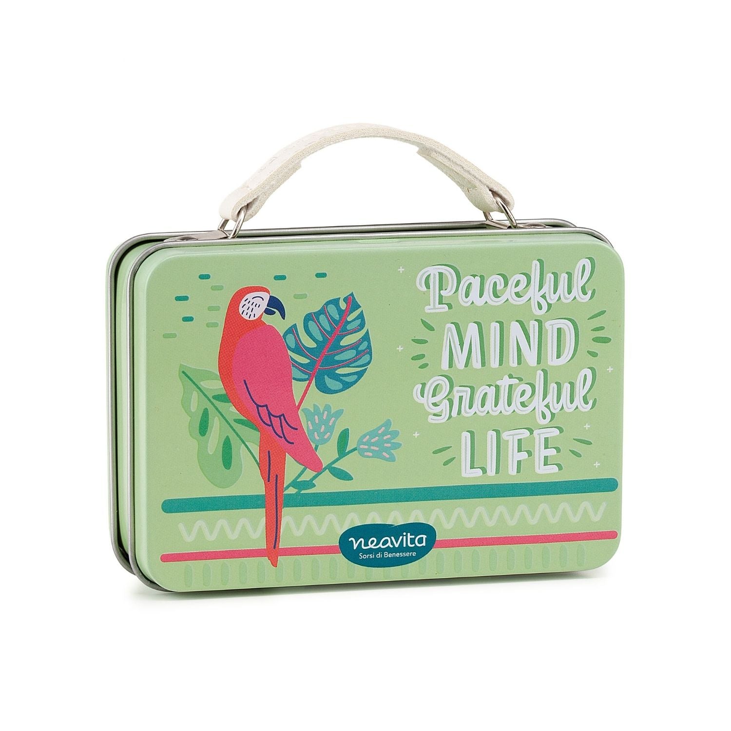 Neavita Pensieri Belli Valigetta Verde Pappagallo | Infuso Pensieri Felici | 4 Filtri