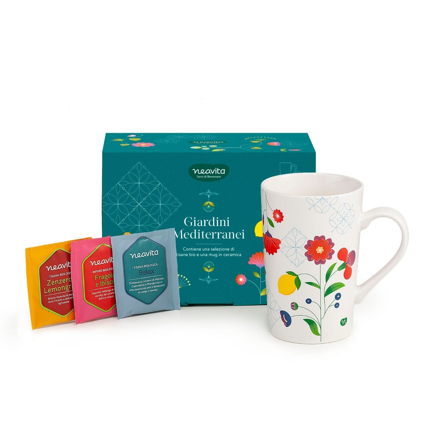 Neavita Cofanetto Giardini Mediterranei | Tisane Bio Tazza | 9 Filtri
