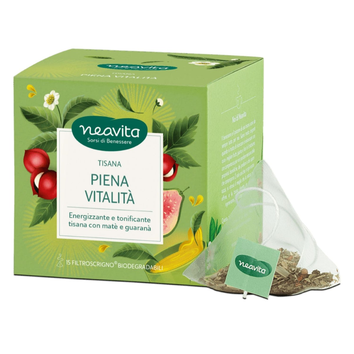 Neavita Tisana Piena Vitalità | Infuso Mate Guaranà | 7 FiltroScrigno  