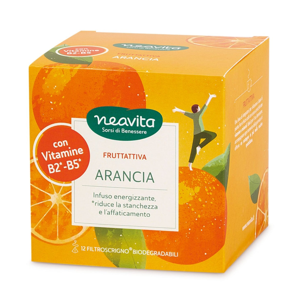 Neavita FruttAttiva Arancia | Tisana Energizzante Vitamine B2 B5 | 5 FiltroScrigno  