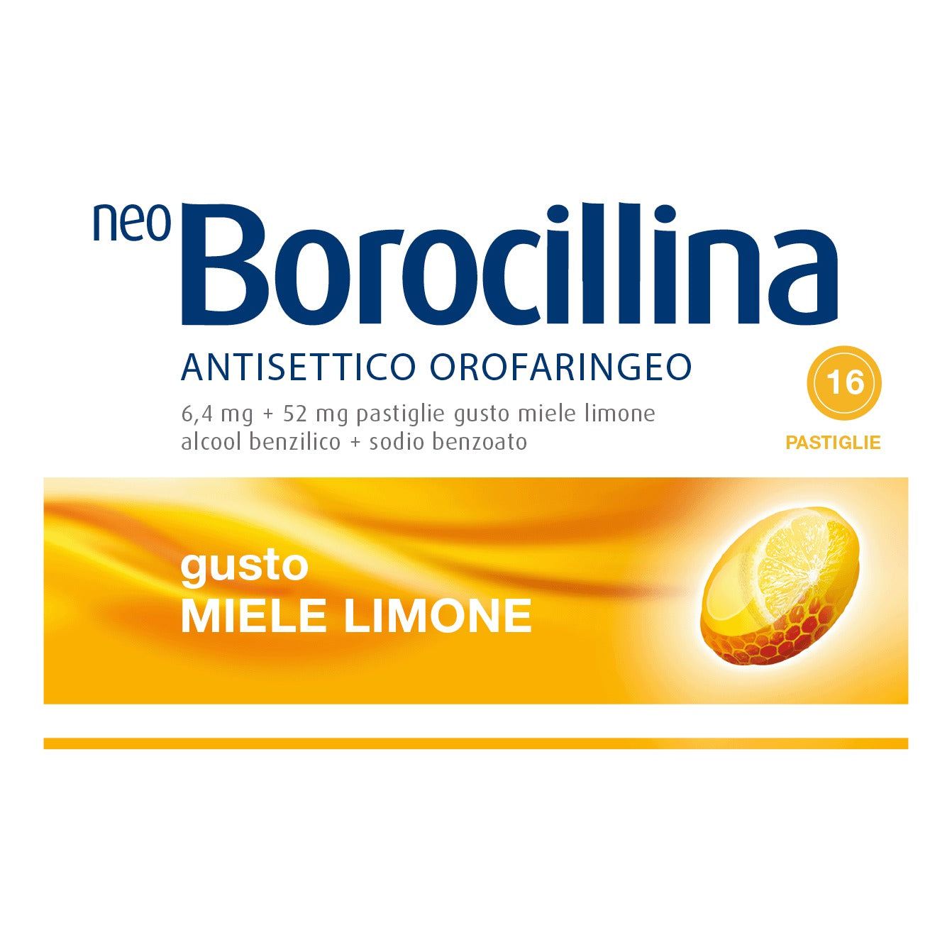Neoborocillina Antisettico Orofaringeo 16 Pastiglie Limone
