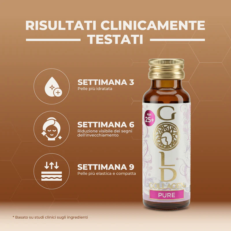 Gold Collagen Pure | Integratore Collagene Idratazione Pelle | 10 Flaconi
