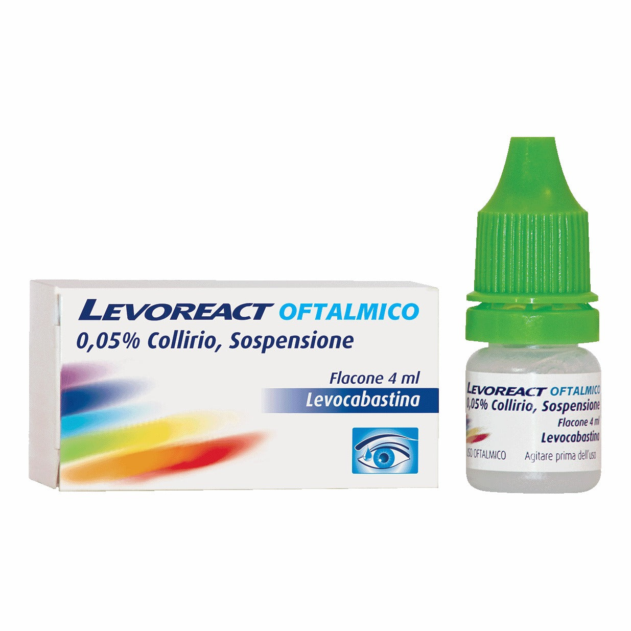Levoreact Collirio Antistaminico per Occhi che Lacrimano e Congiuntivite Allergica 4ml