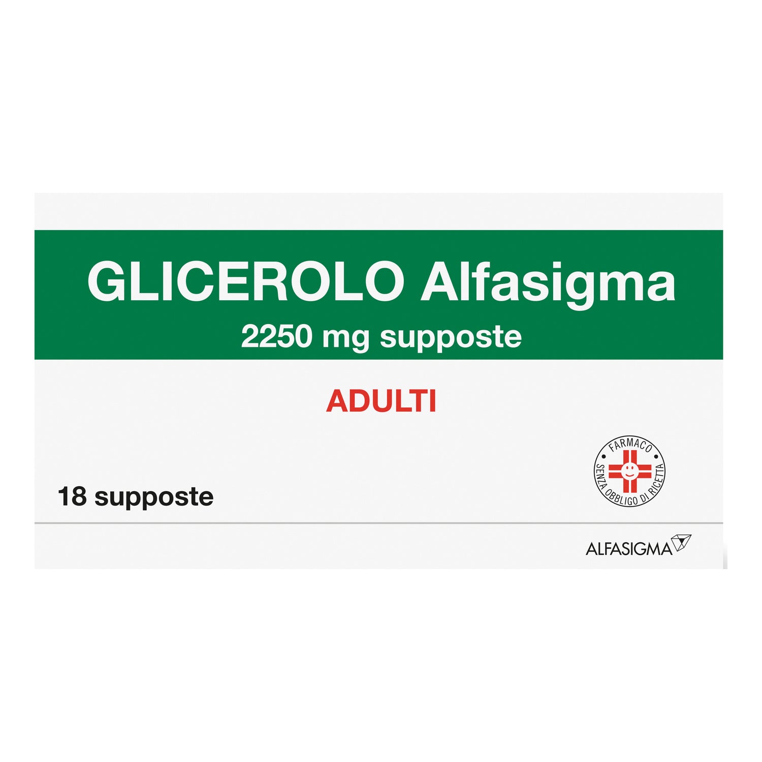 Glicerolo Adulti 18 Supposte 2250mg - Alfasigma