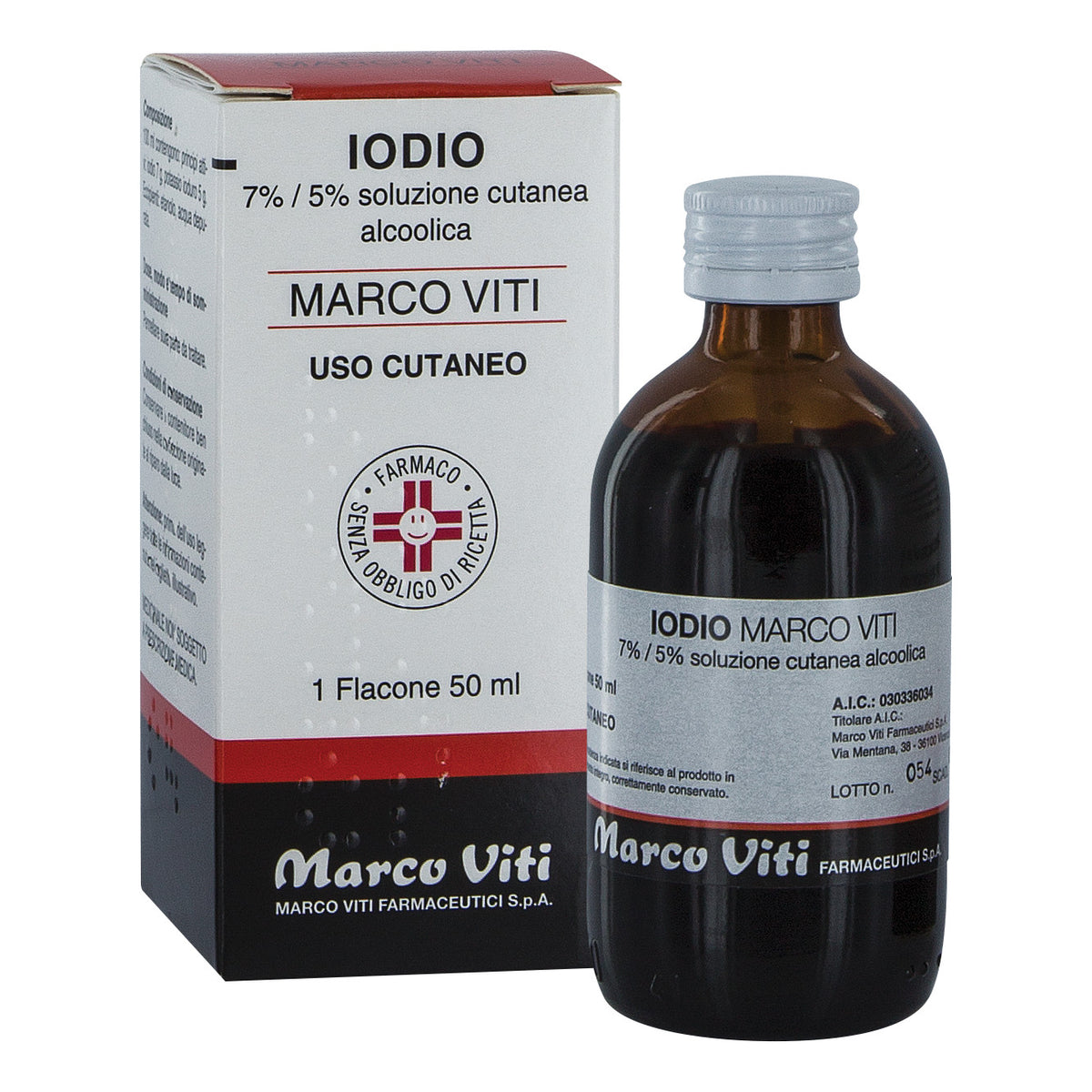Marco Viti Tintura di Iodio 7% | Disinfettante Cute Integra | 50 ml  