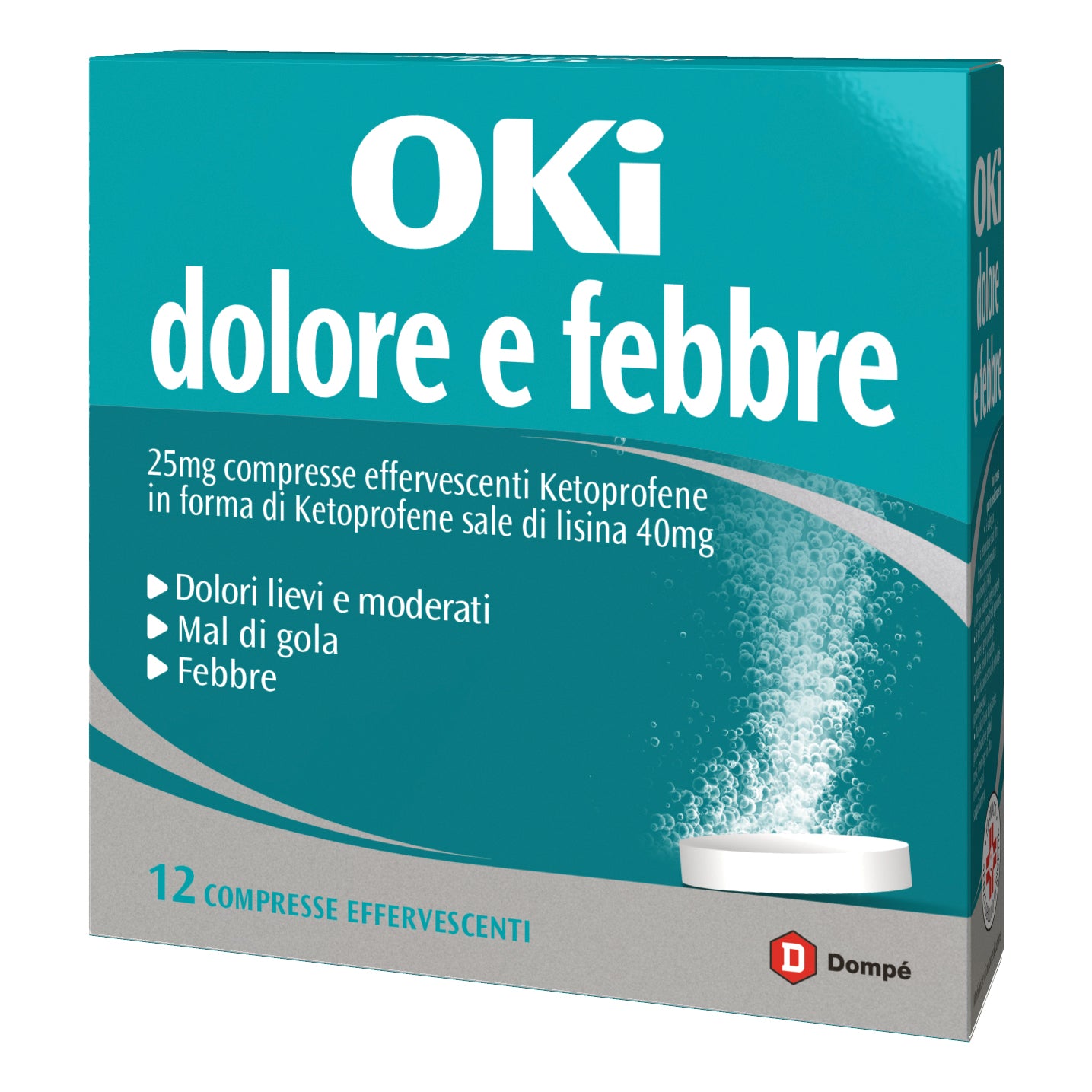 OKi Dolore e Febbre | Antinfiammatorio e Antipiretico | 12 Compresse Effervescenti 25mg