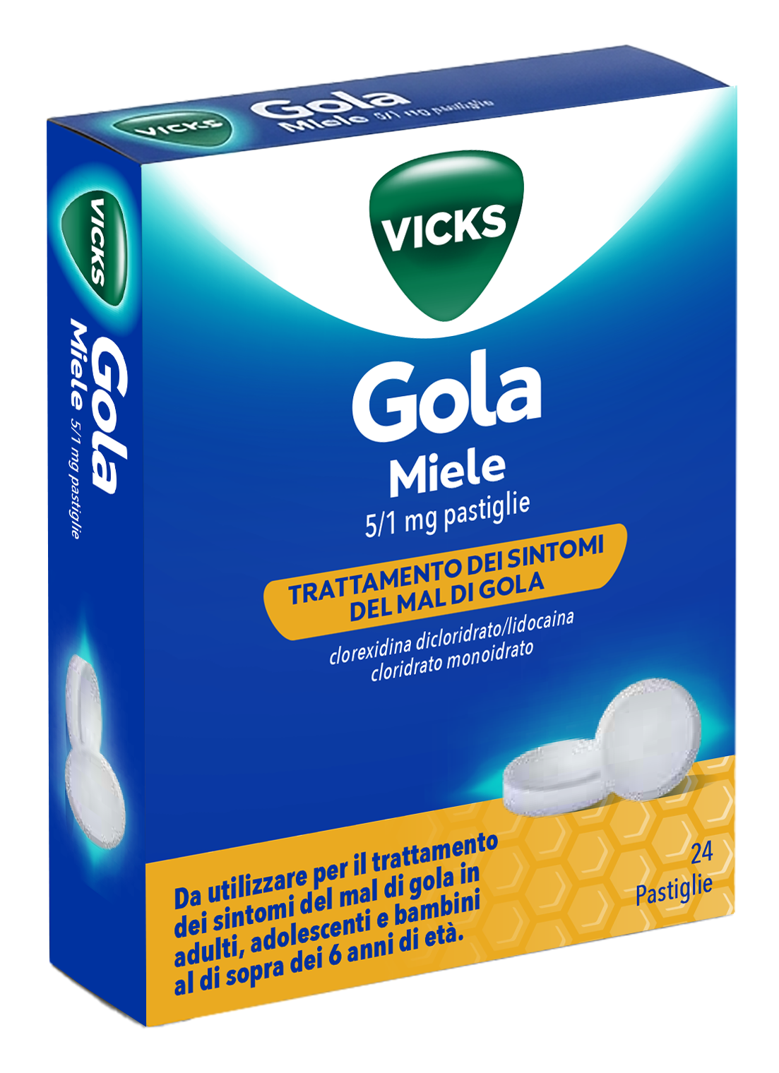 VICKS GOLA*24PAST 5+1MG MIELE
