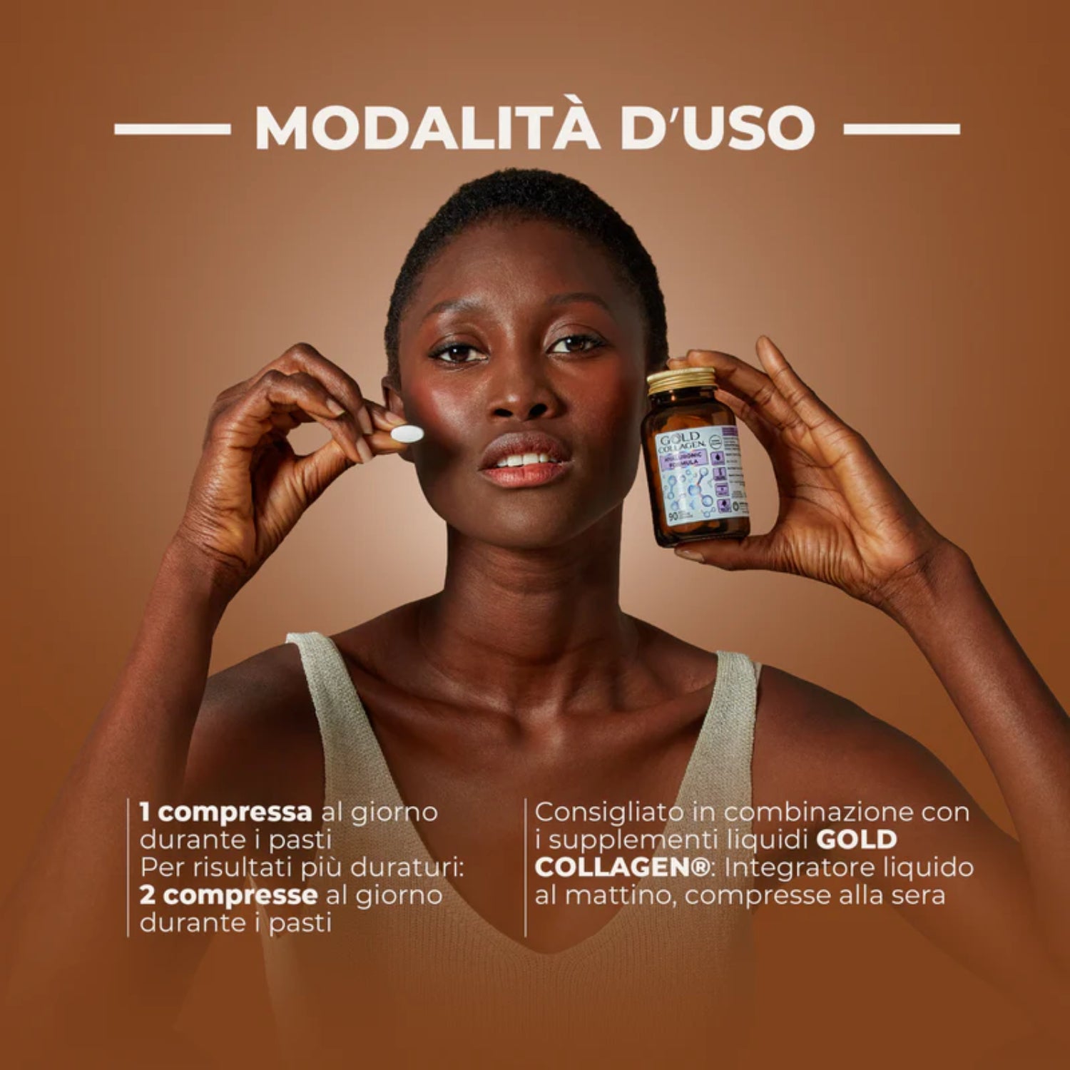 Gold Collagen Hyaluronic Formula | Integratore Acido Ialuronico Idratazione | 30 Compresse 4