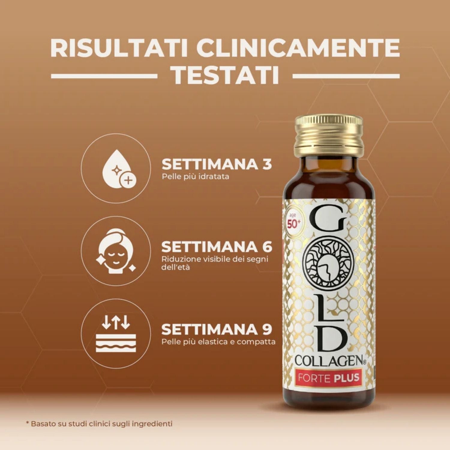 Gold Collagen Forte Plus | Integratore Collagene Pelle Capelli | 10 Flaconi