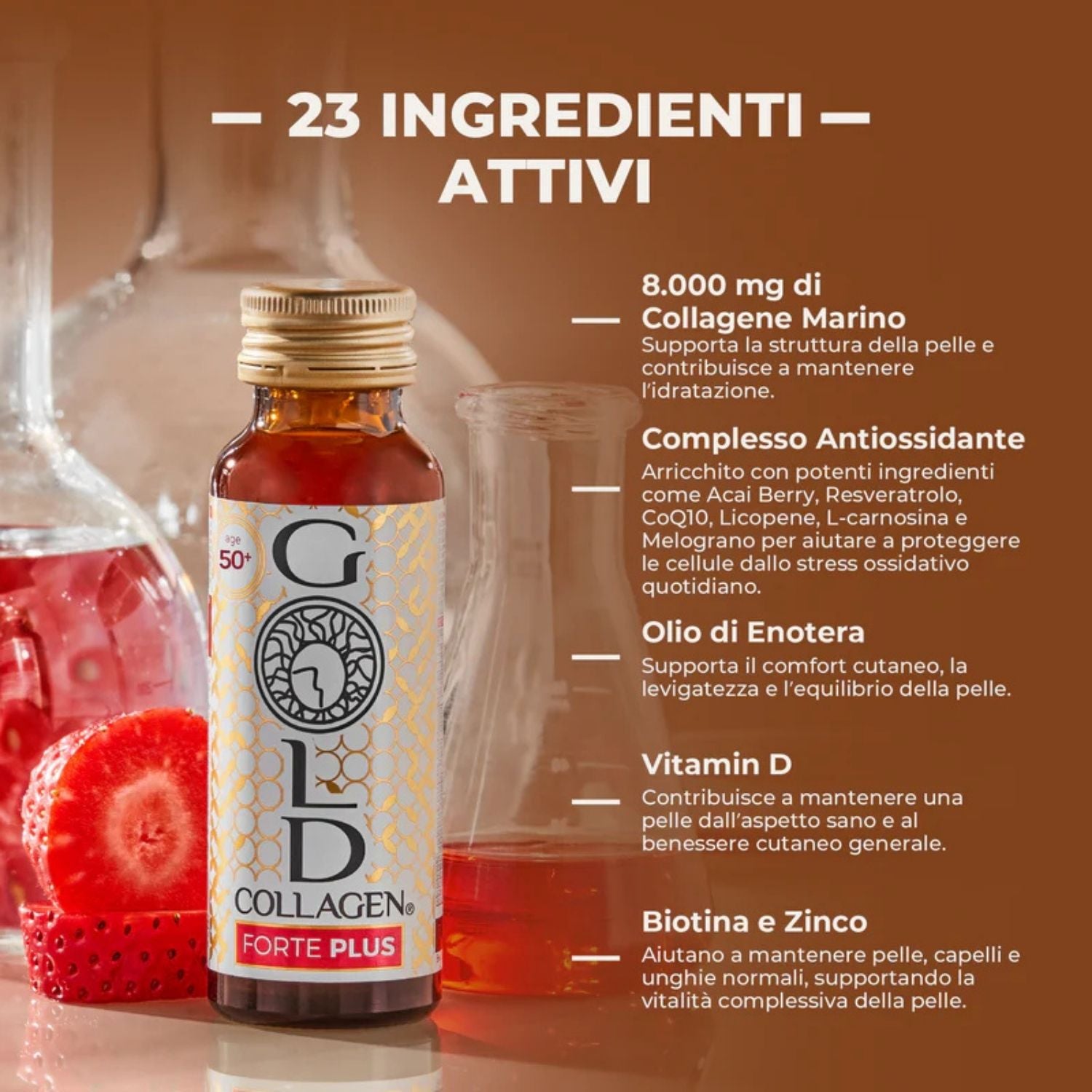 Gold Collagen Forte Plus | Integratore Collagene Pelle Capelli | 10 Flaconi 4