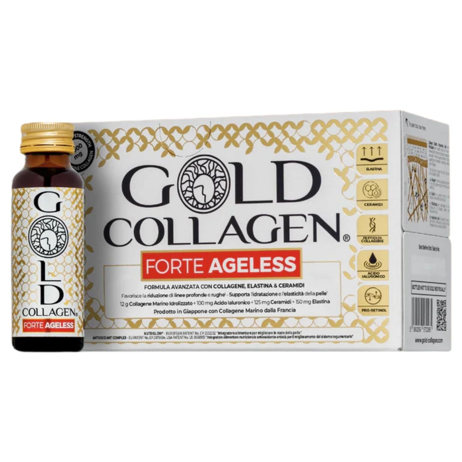 Gold Collagen Forte Ageless | Integratore Collagene Anti-Rughe | 10 Flaconi