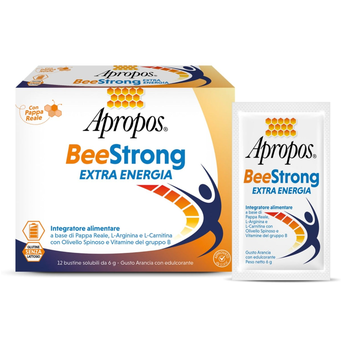 Apropos Bee Strong | Integratore Extra Energia con Pappa Reale e L-Arginina | 12 Bustine  