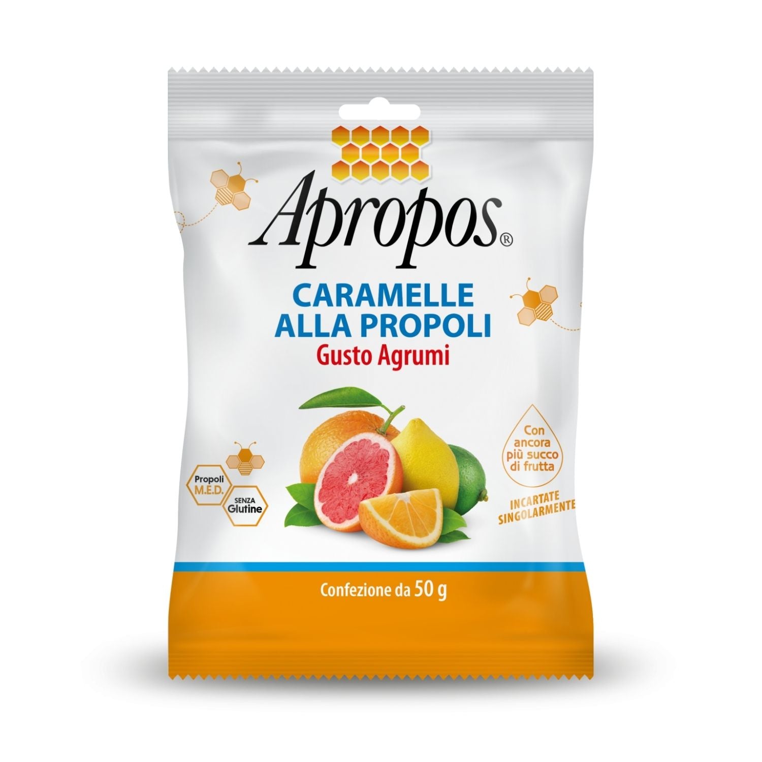 Apropos | Caramelle Propoli Gusto Agrumi con Oli Essenziali | 50g