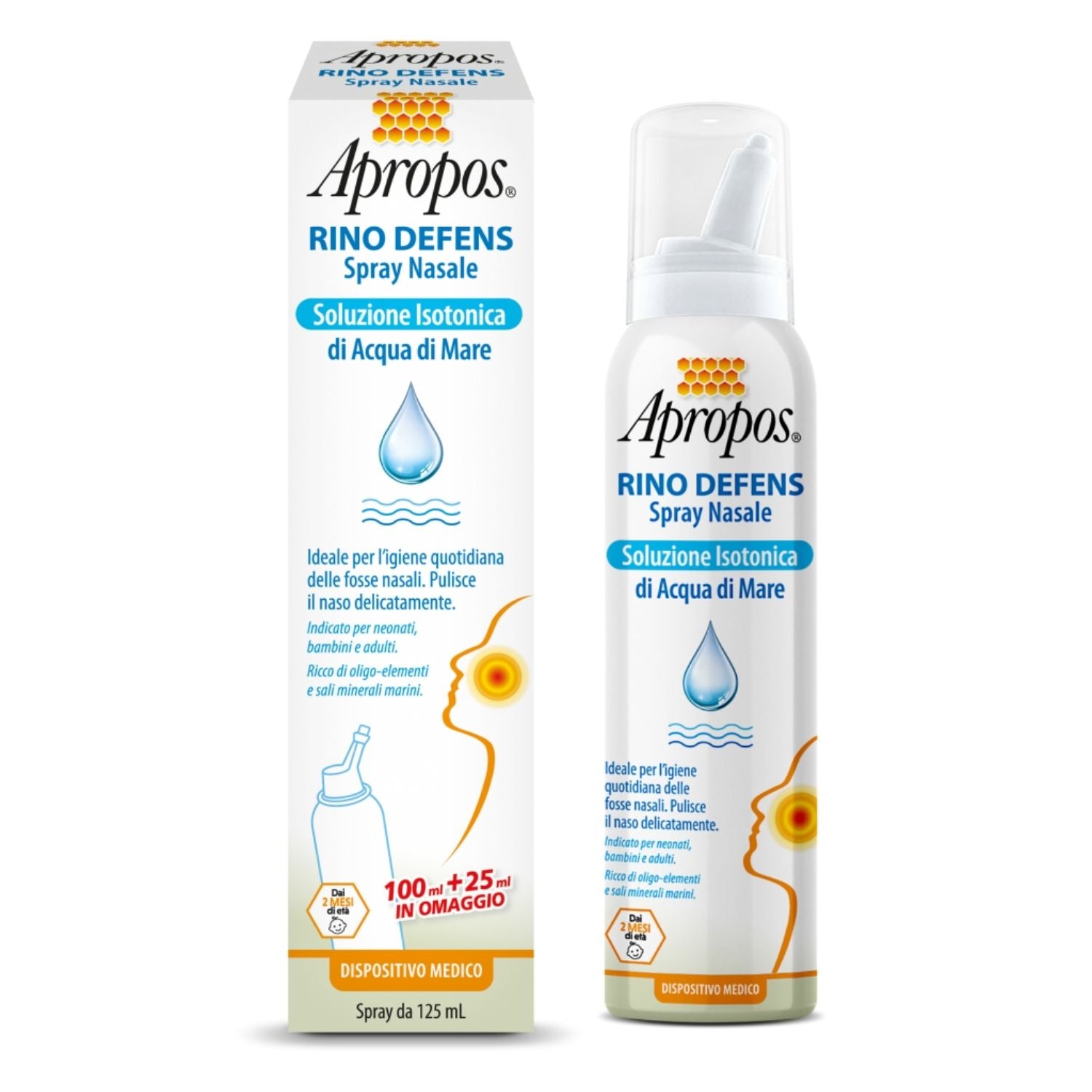 Apropos Rino Defens | Spray Nasale Soluzione Isotonica Acqua di Mare | 125ml
