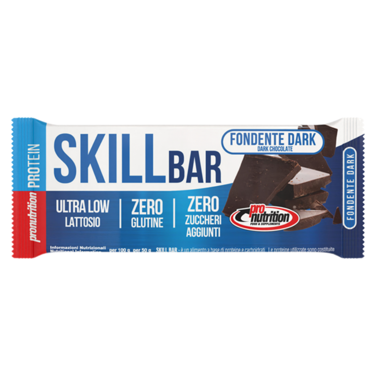 ProNutrition Skill Bar 33% Fondente Dark | Barretta Proteica Alto Valore Biologico Zero Zuccheri | 50 g