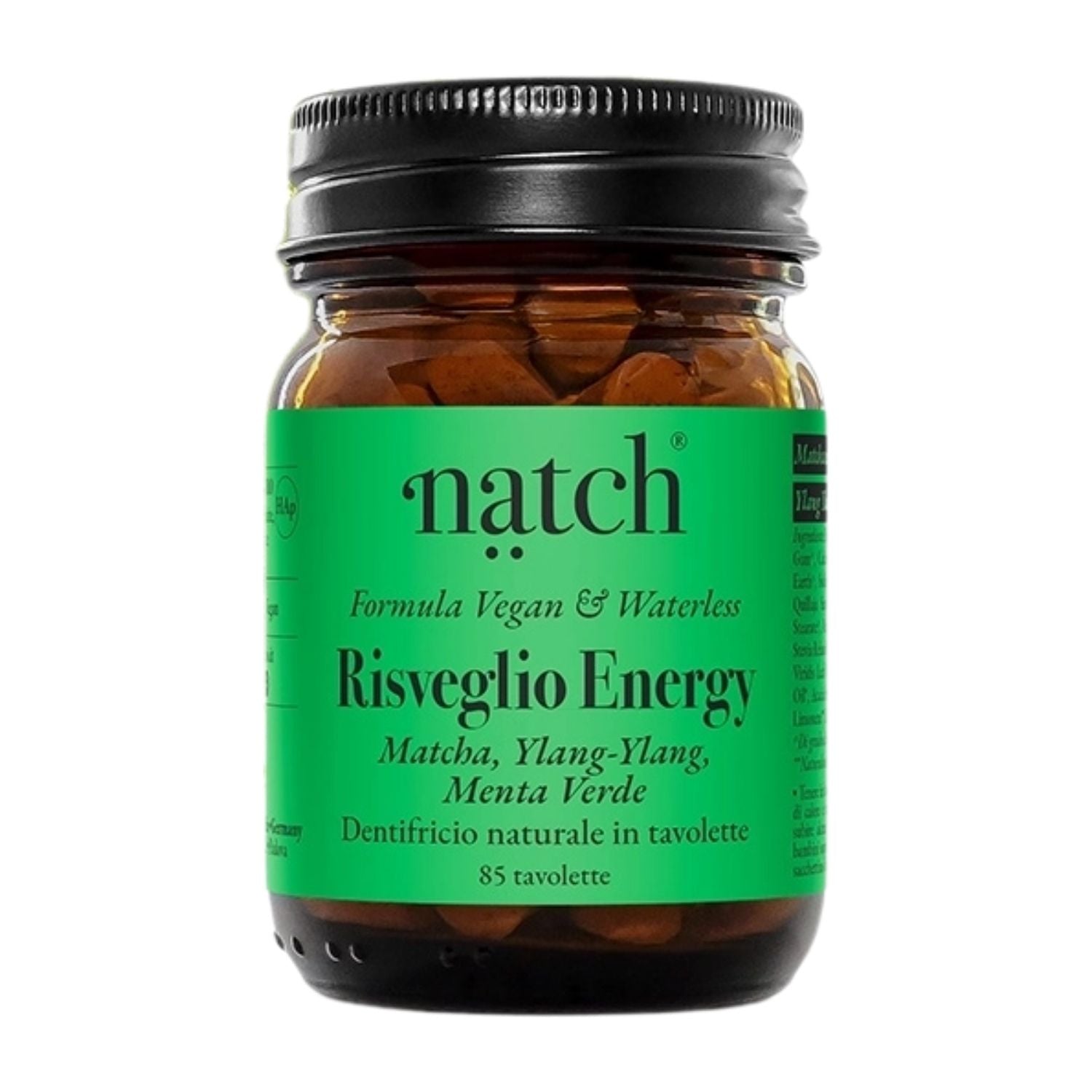 Natch Risveglio Energy | Dentifricio Naturale Tavolette Matcha Ylang-Ylang | 85 Tavolette