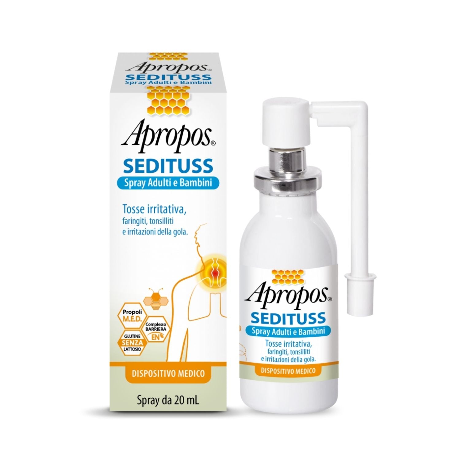 Apropos Sedituss | Spray Orofaringeo Tosse Irritativa Adulti e Bambini | 20 ml