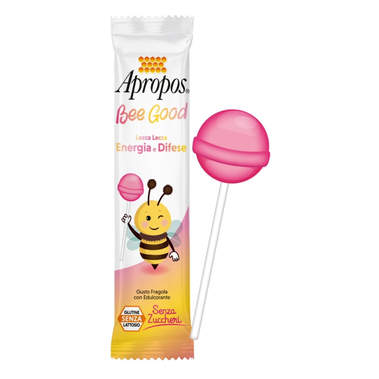 Apropos Bee Good | Lecca Lecca Energia e Difese Gusto Fragola con Vitamine | 8,5g