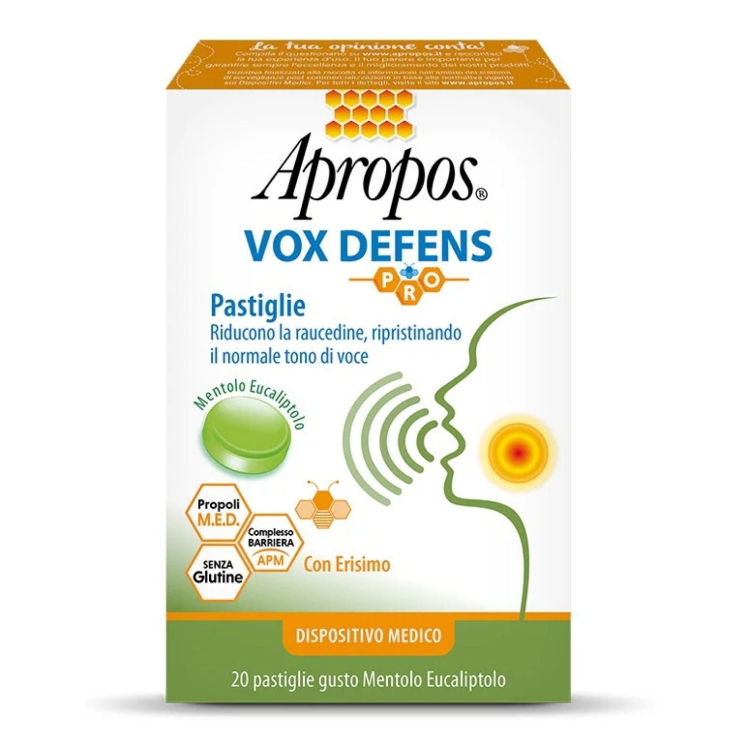 Apropos Vox Defens | Protezione Voce con Erisimo | 20 Pastiglie
