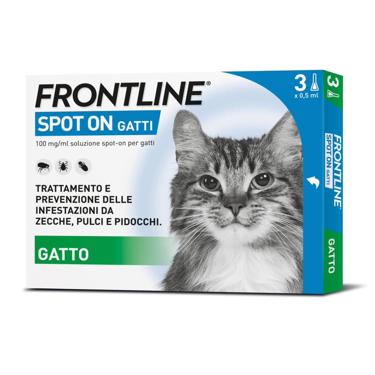 Frontline Spot On Gatti | Antiparassitario Pipette | 3 Pipette  