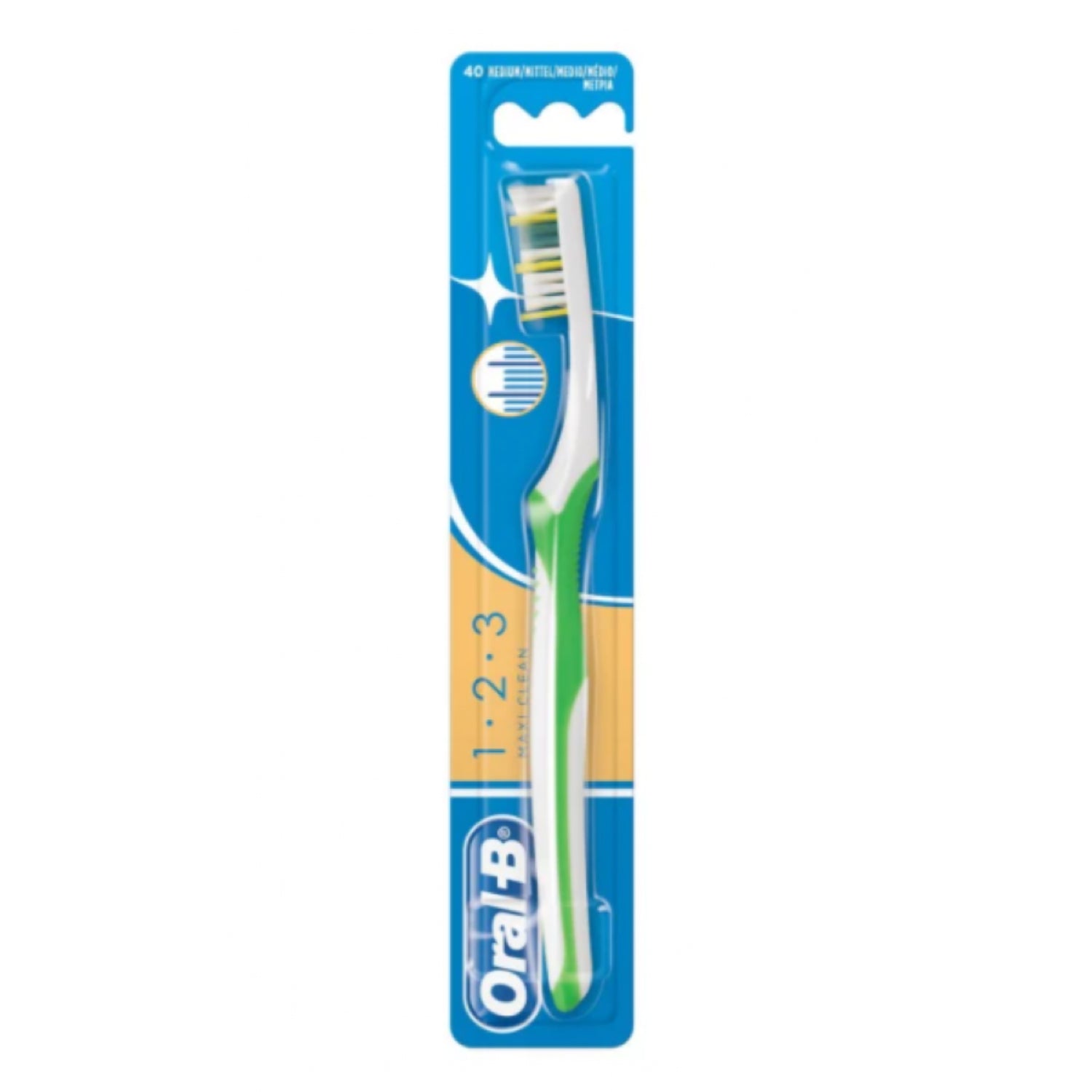 Oral-B | Spazzolino 1-2-3 Maxifresh Medio Testina 40mm | 1 Pezzo