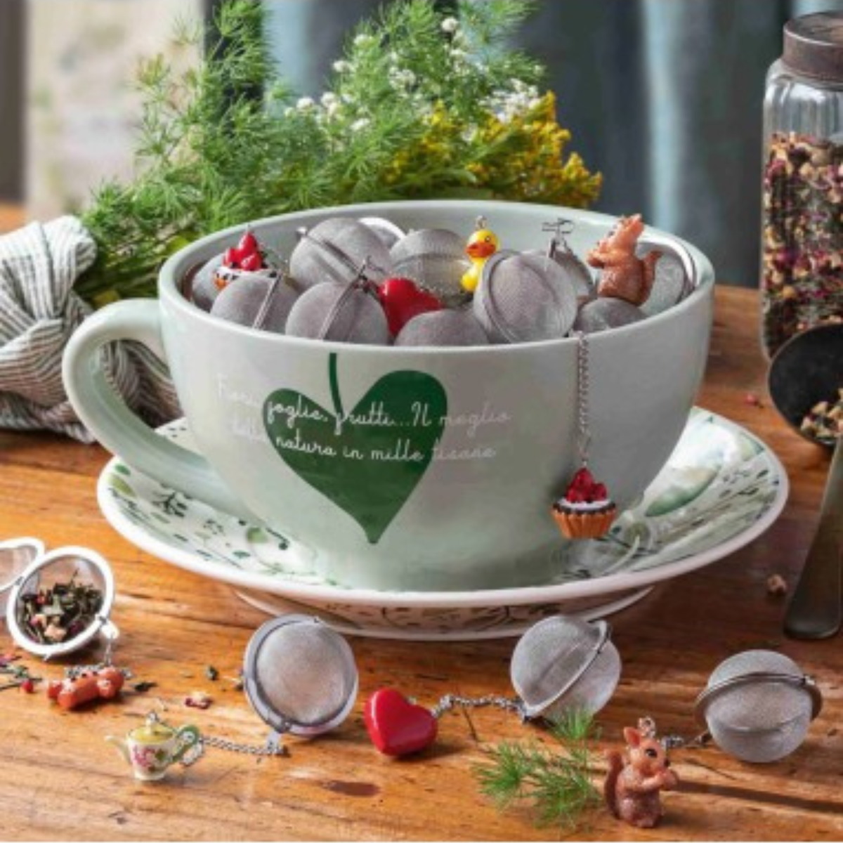 Neavita Filtro Acciaio Inox Sfera per Tisane e Tè Sfusi | 1 Pezzo 50mm - Forme Varie 2 