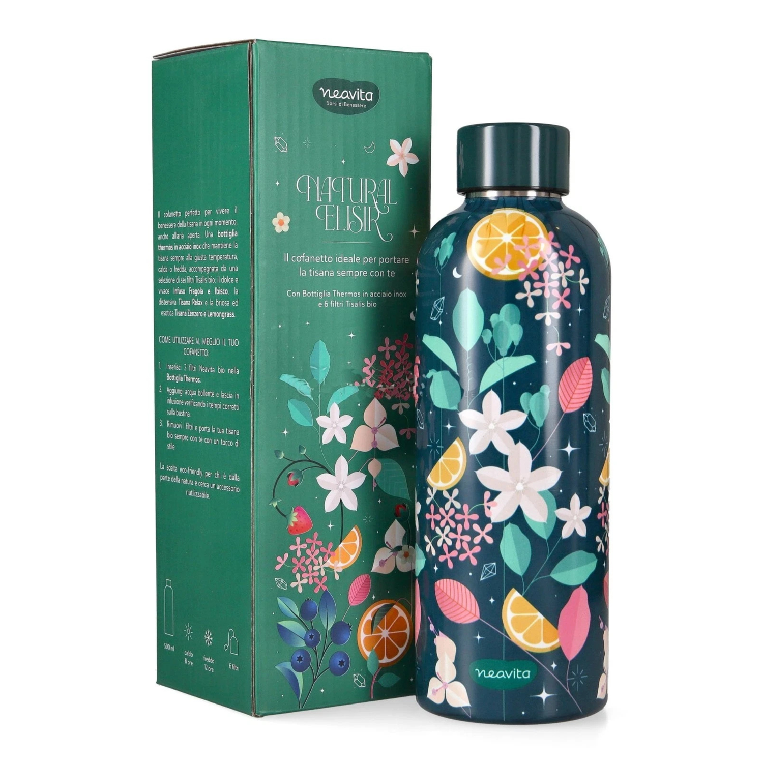 Neavita Cofanetto Con Bottiglia Thermos + 6 Filtri Tisalis Bio